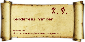 Kenderesi Verner névjegykártya